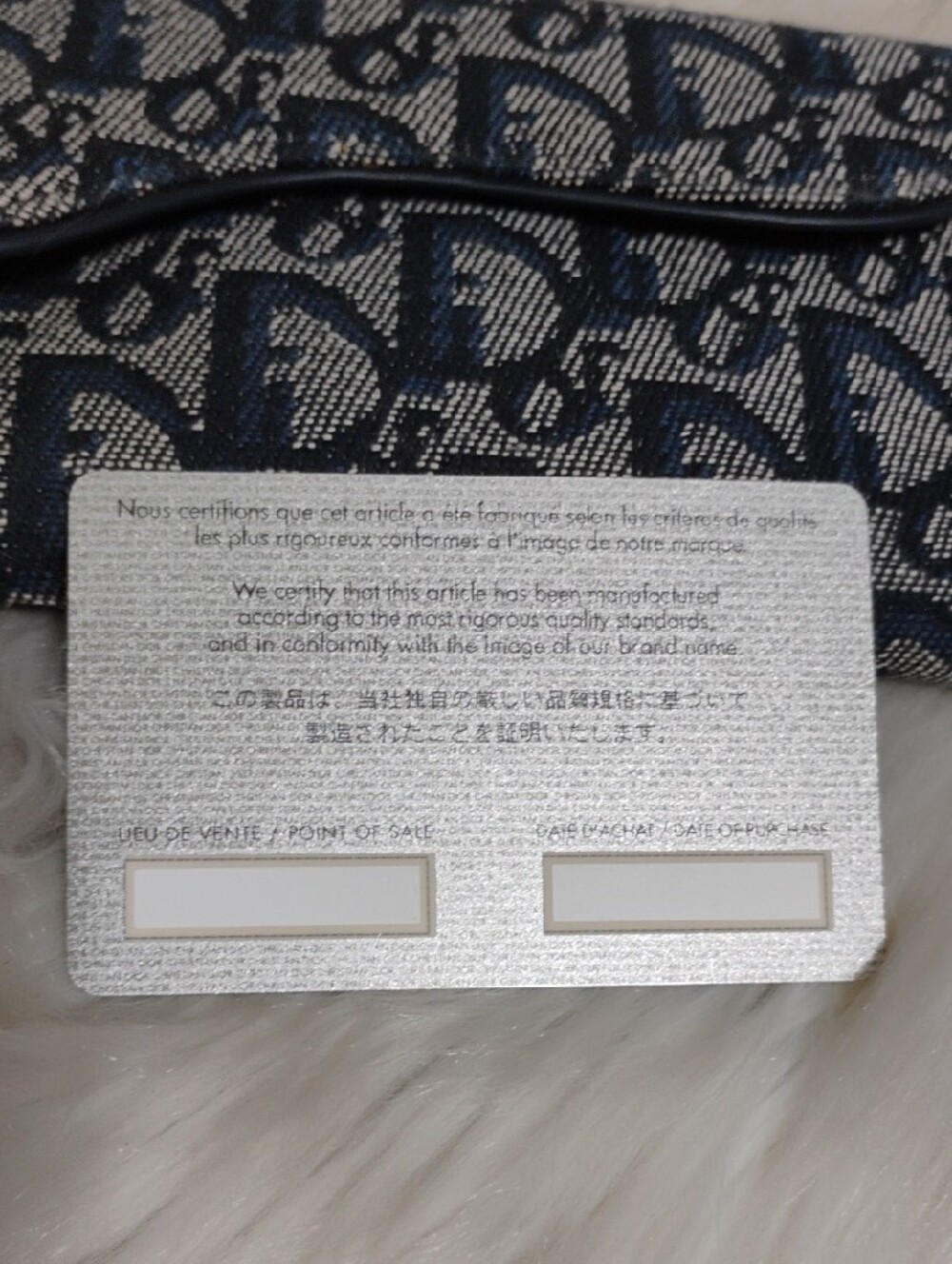 Christian Dior Navy Monogram Canvas Saddle Wallet W/Card - Picture 15 of 16
